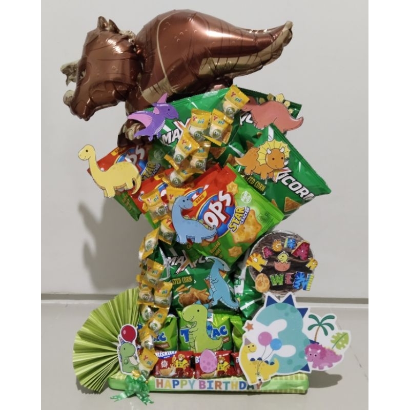 

Dino tower snack ulang tahun