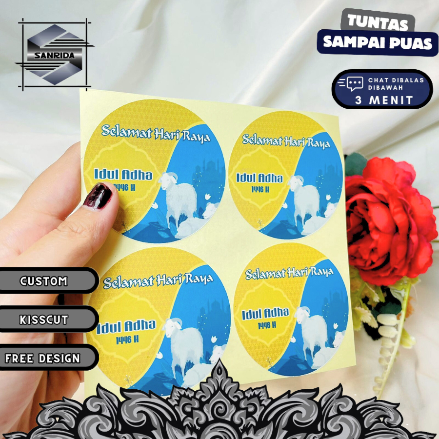 

Sanrida Sticker Selamat Hari Raya Idul Adha Stiker Lebaran Haji Toples Cookies Free Desain Custom
