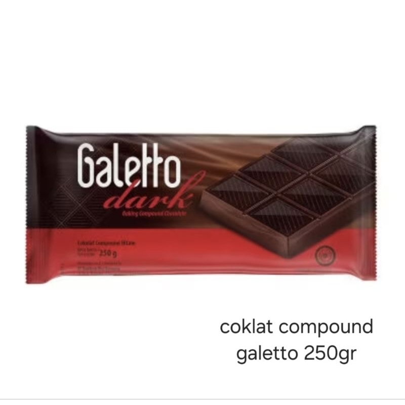 

Galetto Chocolate Compound Dark 250gr | coklat batang | coklat leleh