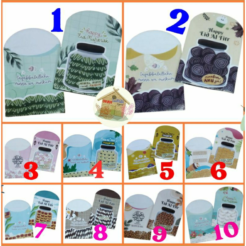 

10 Pcs AMPLOP ANGPAU LEBARAN (SIAP PAKAI) Motif Toples Kue