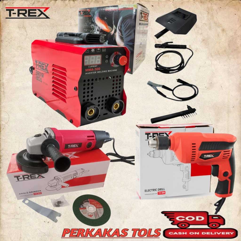 PAKET MURAH PAKET TUKANG LAS 3 ITEM - MESIN LAS 120A + MESIN GERINDA + MESIN BOR 10MM FREE AKSESORIS