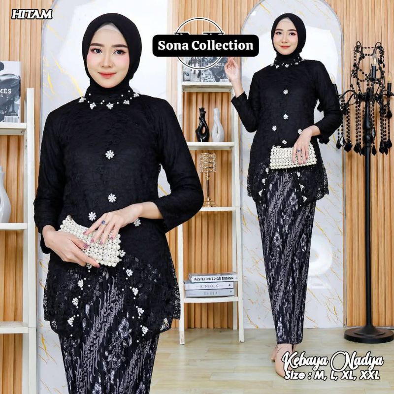 Set Kebaya Brokat Payet - Kebaya Modern - Kebaya Wisuda - Kebaya Remaja Kekinian - Kebaya Pesta - Ba