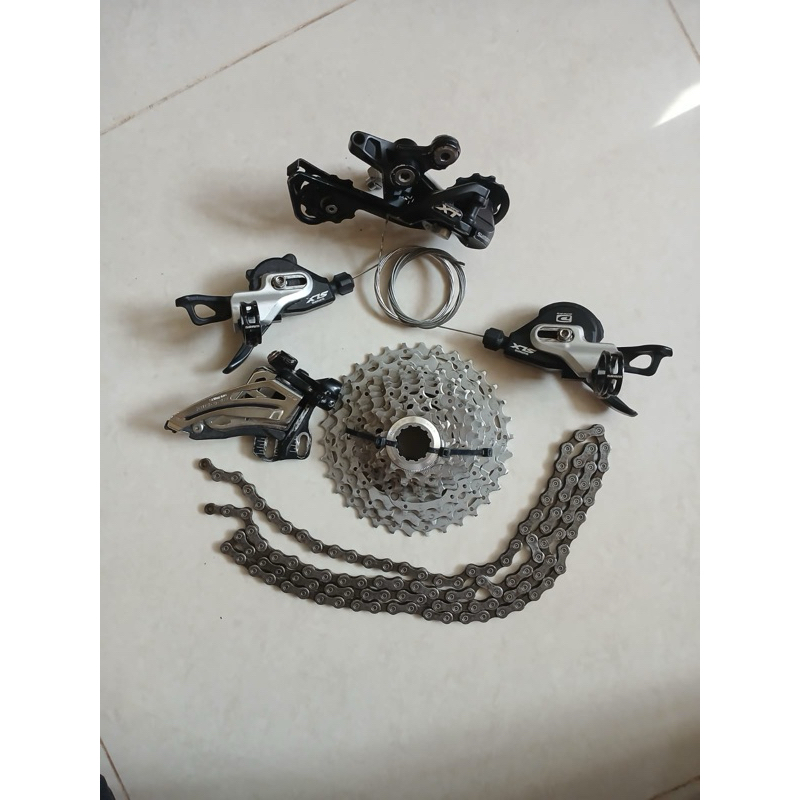 Mini group set Rd xt,Chain xt,Sprocket xt 11 - 34,Shifter Slx dan Fd Deore 10 Speed
