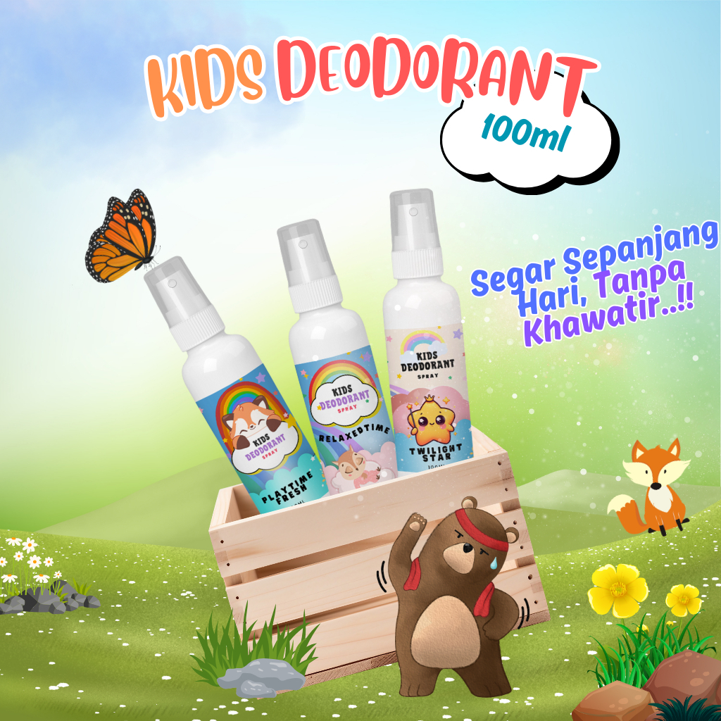 Deodorant Spray Anak InMe 100ml Bebas Alkohol BPOM - Perlindungan bau badan Lembut Aman untuk Kulit 