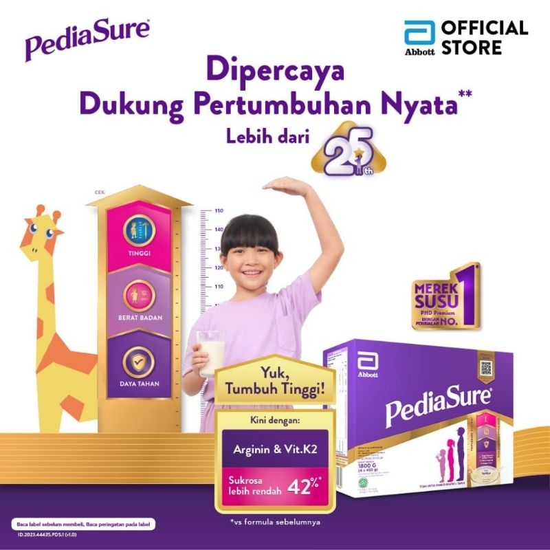 

RB PediaSure Vanila 1800 g (1-10th) - Nutrisi Pertumbuhan