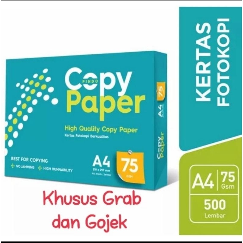 

Kertas HVS A4 75 gr Copypaper Khusus Grab dan Gojek