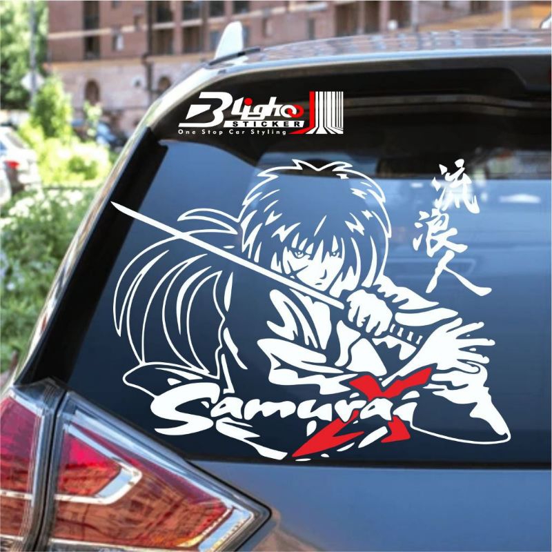 Sticker kaca mobil terlaris samurai X sticker terbaru keren gambar samurai X