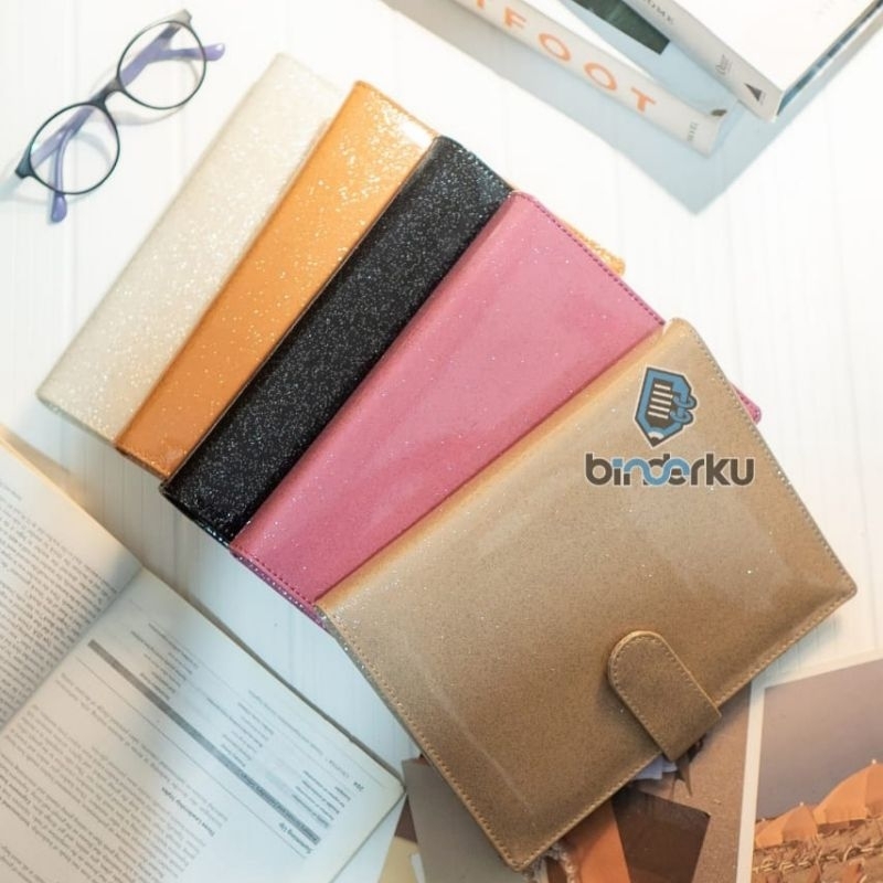 

Binderku MHA Binder Glitter Laminasi Glossy Gratis Kertas 50 Lembar & Pulpen B5 26ring