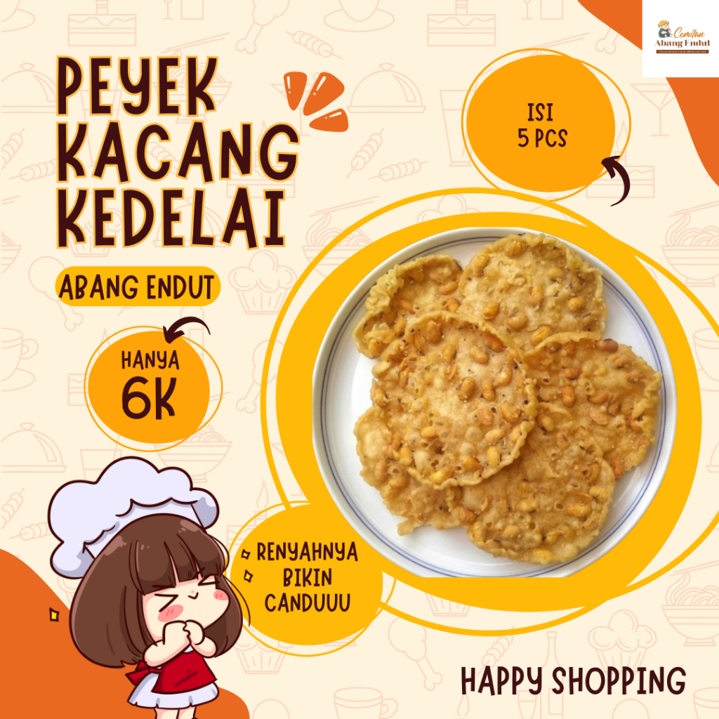 

Peyek Kacang Kedelai Ekstra Daun Jeruk Isi 5 Pcs