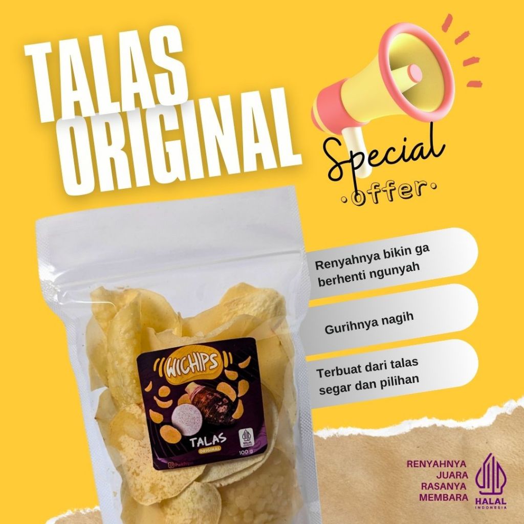 

[100 gr] Keripik Talas Camilan dan Oleh-Oleh Lokal