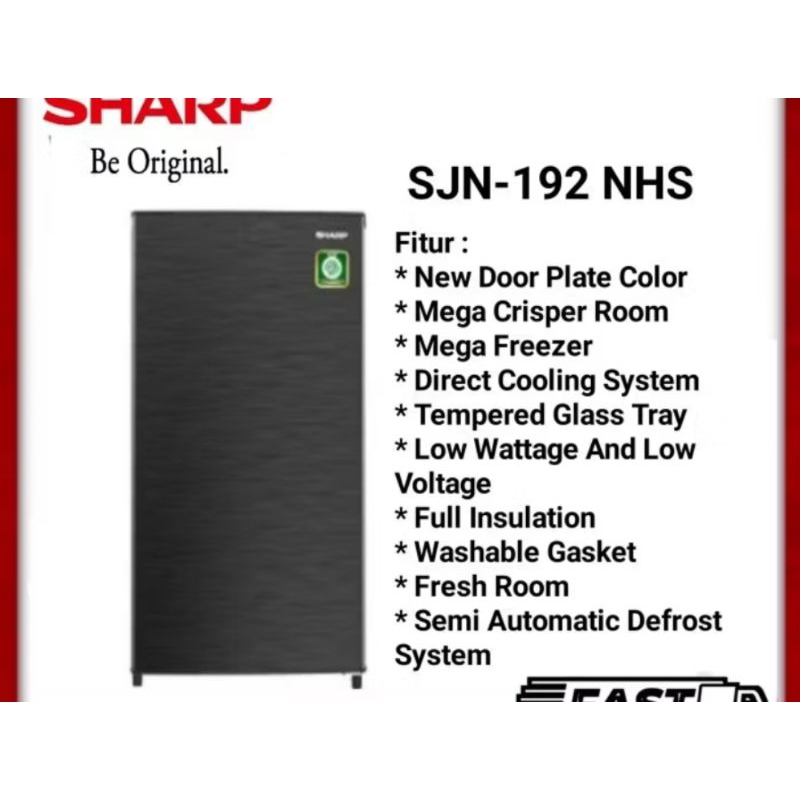 kulkas sharp 1 pintu 192 mnhs