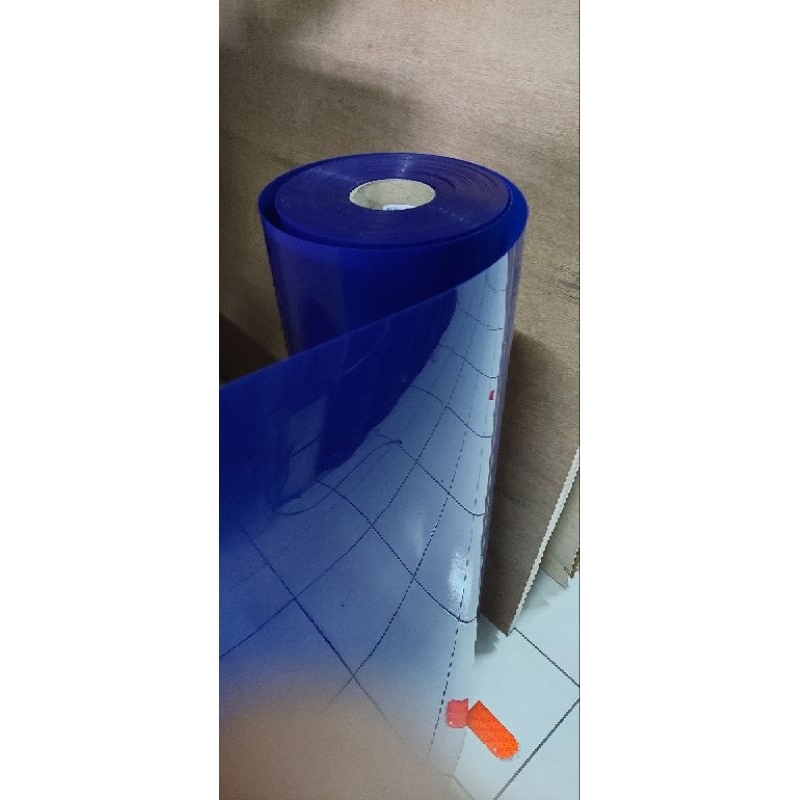 Fiber Pagar Biru Polos Super Tebal Per Meter