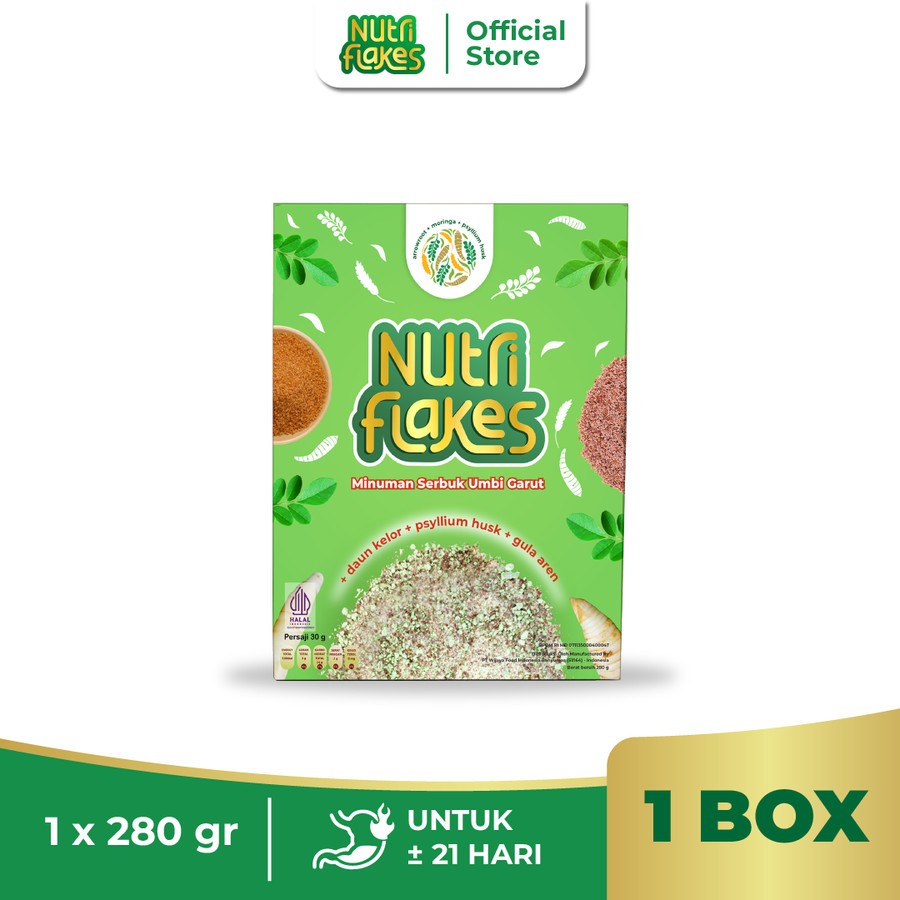 

Nutriflakes Original 1 Box 280gr - Sereal Umbi Garut Solusi Ampuh Atasi Asam Lambung Maag dan Gerd