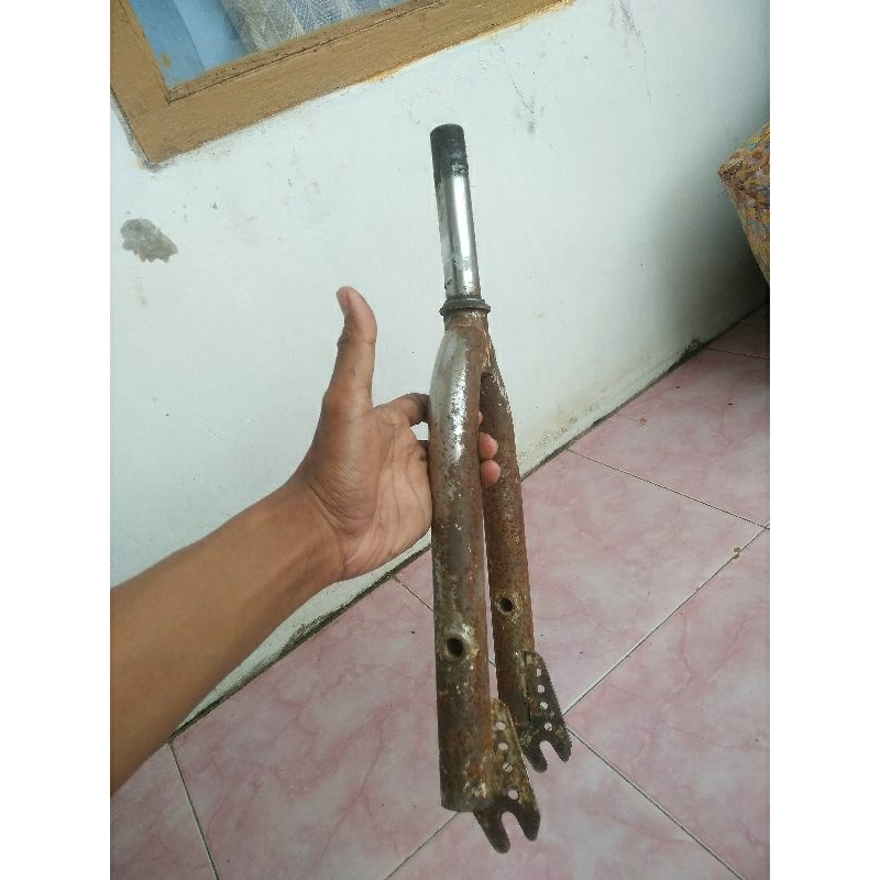 Fork sepeda BMX Wimcycle jadul ada tempat step nya Steertube 13,5 cm