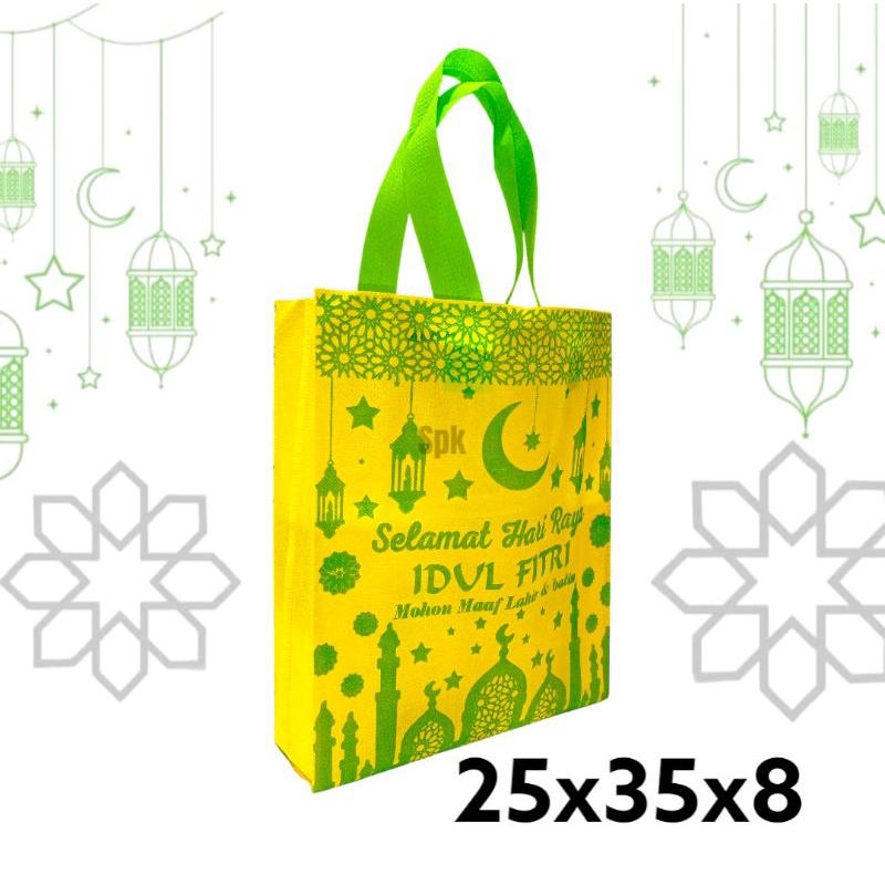 

Goodie Bag Lebaran Idul Fitri 25x35x8 Spundbond Hampers isi 12pcs