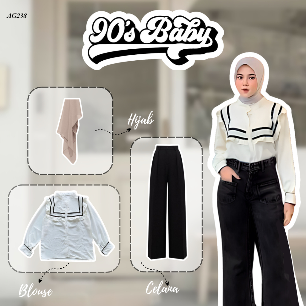 Outfit Set Casual Bukber Remaja Kekinian OOTD Korean Style Terbaru | Blouse + Celana + Hijab | OOTD 