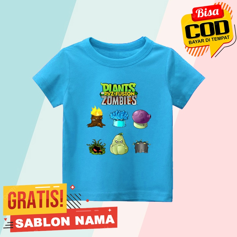 Baju Kaos Anak Motif Plant Vs Zombies Pvz-Fusion - Baju Kaos Anak Laki Laki - Perempuan