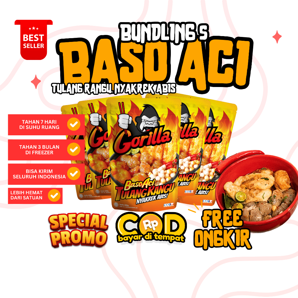 

[✅COD✅] PAKET HEMAT ISI 5 TULANG RANGU GORILLA BASO ACI