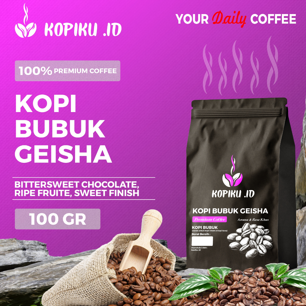 

Kopiku.id - Bubuk kopi Geisha Kopi Premium harga bersahabat 100gr