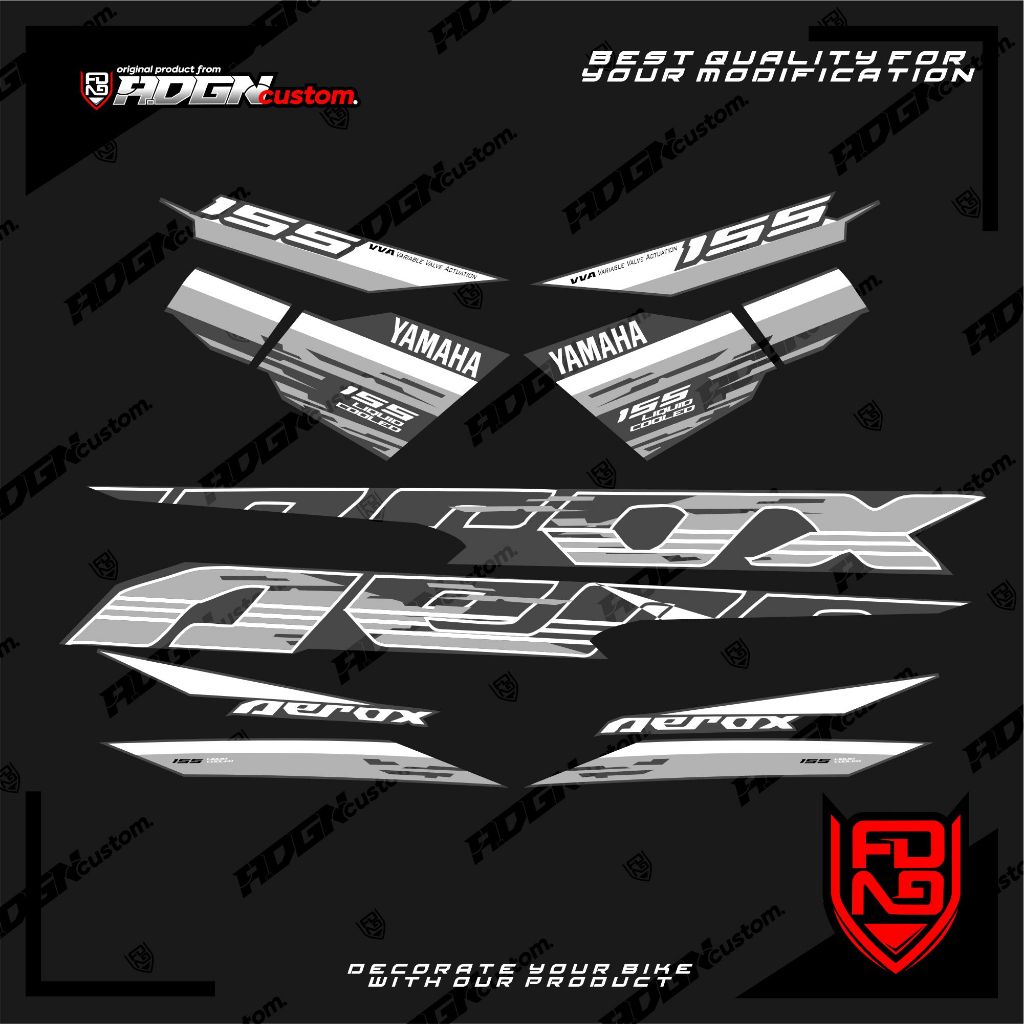 Striping Aerox connected Transparan custom nvx