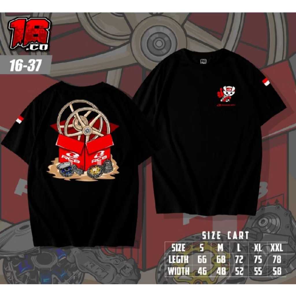 KAOS PRIA HITAM GAMBAR VELG RCB