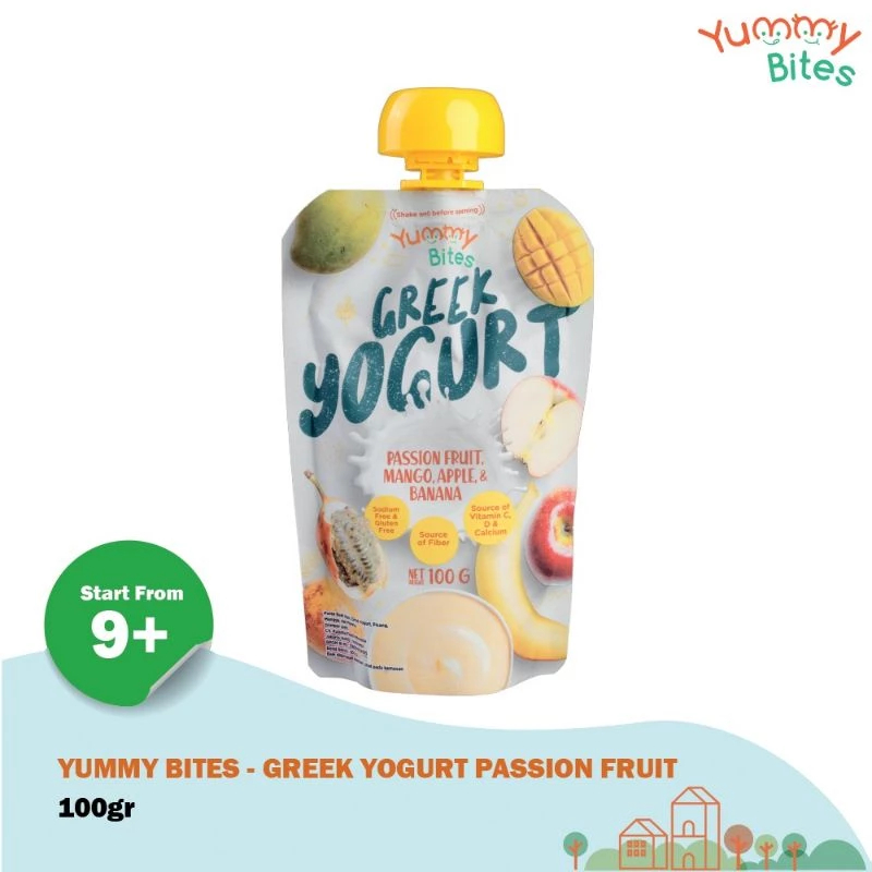 

Yummy Bites Greek Yogurt Passion Fruit Mango, Apple & Banana 100g