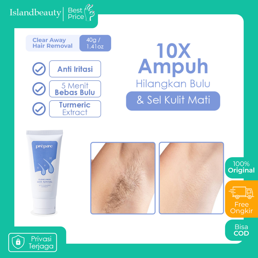 Prepare Hair Removal Cream Penghilang Bulu Memutihkan Dan Melembabkan Anti Chicken Skin