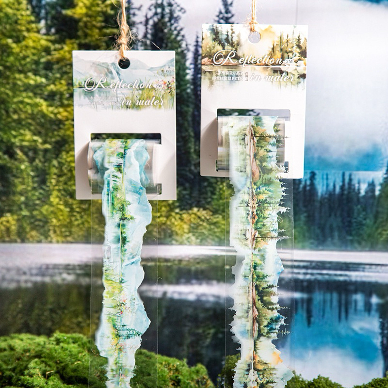 

(8DB) washi tape selotip pemandangan alam gunung danau lake scenery nature mountain journaling