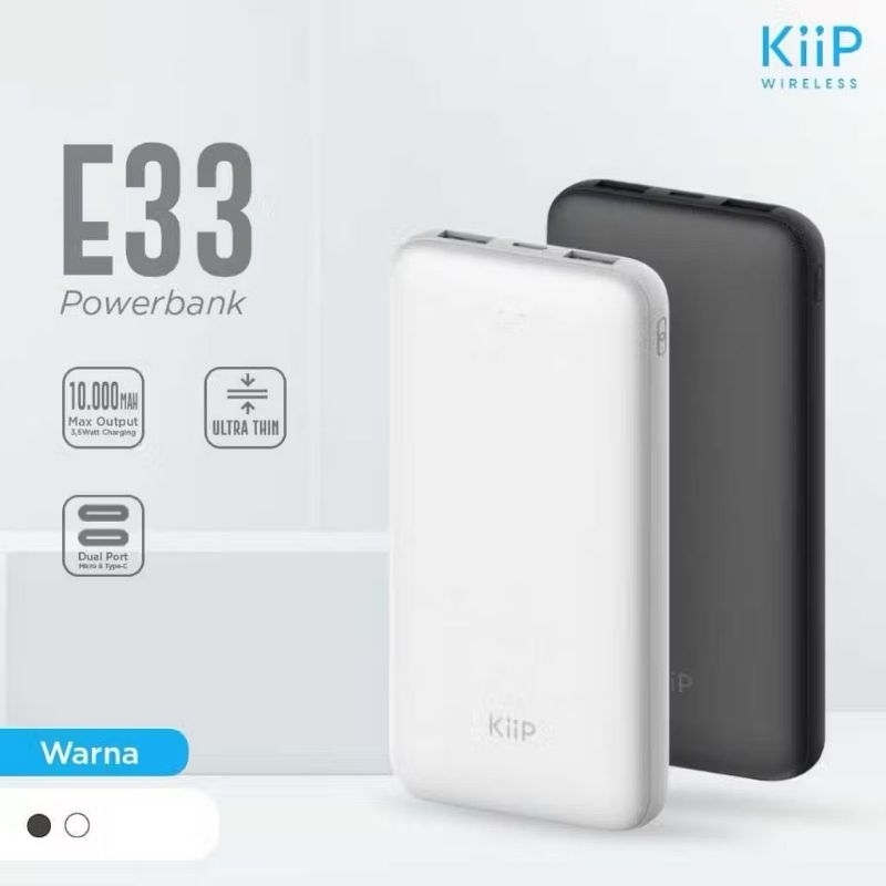 Powerbank 10000mAh KIIP SLIM E33