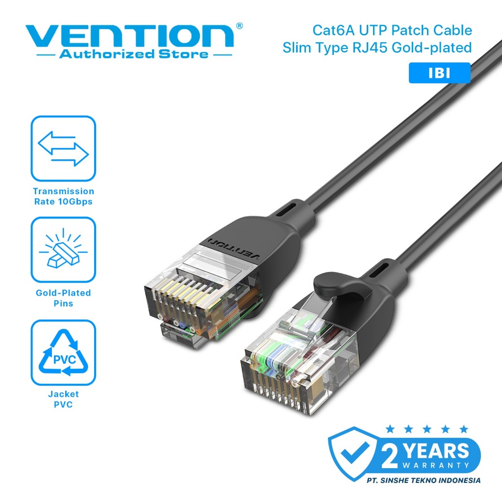 Vention Kabel Lan Ethernet Cat 6a RJ45 Gigabit LAN UTP 10Gbps IBI