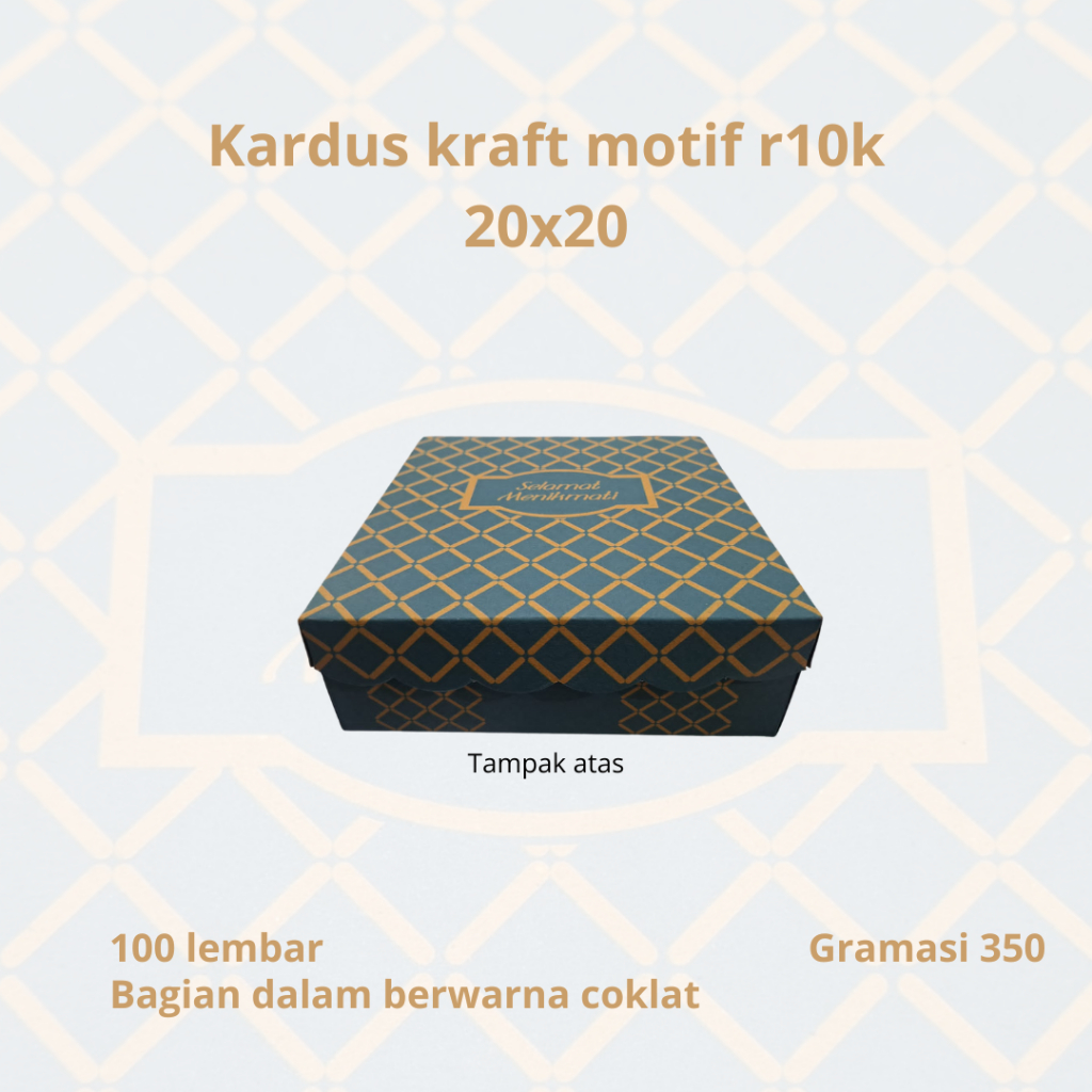 

Kardus Kotak Nasi Makanan 20x20 r10k coklat kraft motif SDO