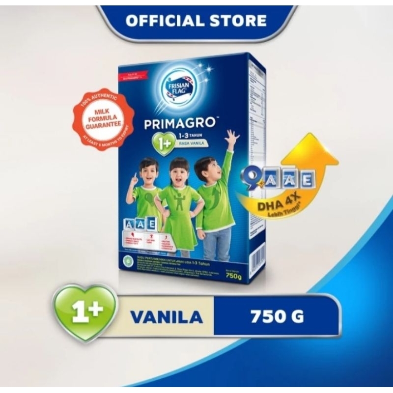 

Frisian Flag PRIMAGRO 1+ Rasa VANILA, Susu Pertumbuhan Anak Umur, 1-3 Tahun, Ukuran : 750 gram