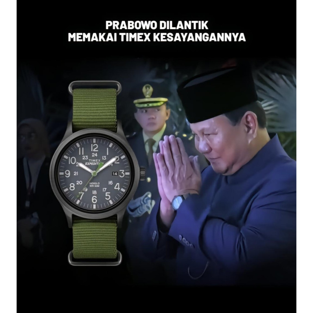 TIMEX TW4B04700 Expedition Scout Jam Tangan Pria Analog Kanvas Prabowo Original