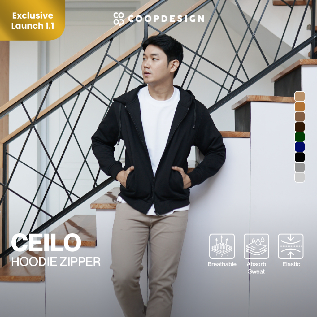 Coop Design - Ceilo Hoodie Jaket Zipper Up Fleece Unisex Pria Wanita