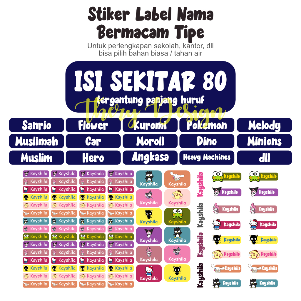 

Label Nama Alat Tulis Tahan Air | Stiker Label Nama MIx Tipe | Stiker Waterproof Sekolah