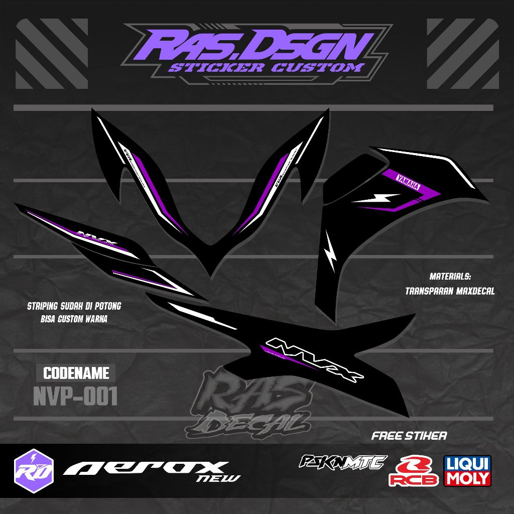 STIKER STRIPING NVX AEROX TRANSPARAN MOTIF VIETNAM/MALAYSIA/PHILIPINES - STRIPING NVX CUSTOM TRANSPA