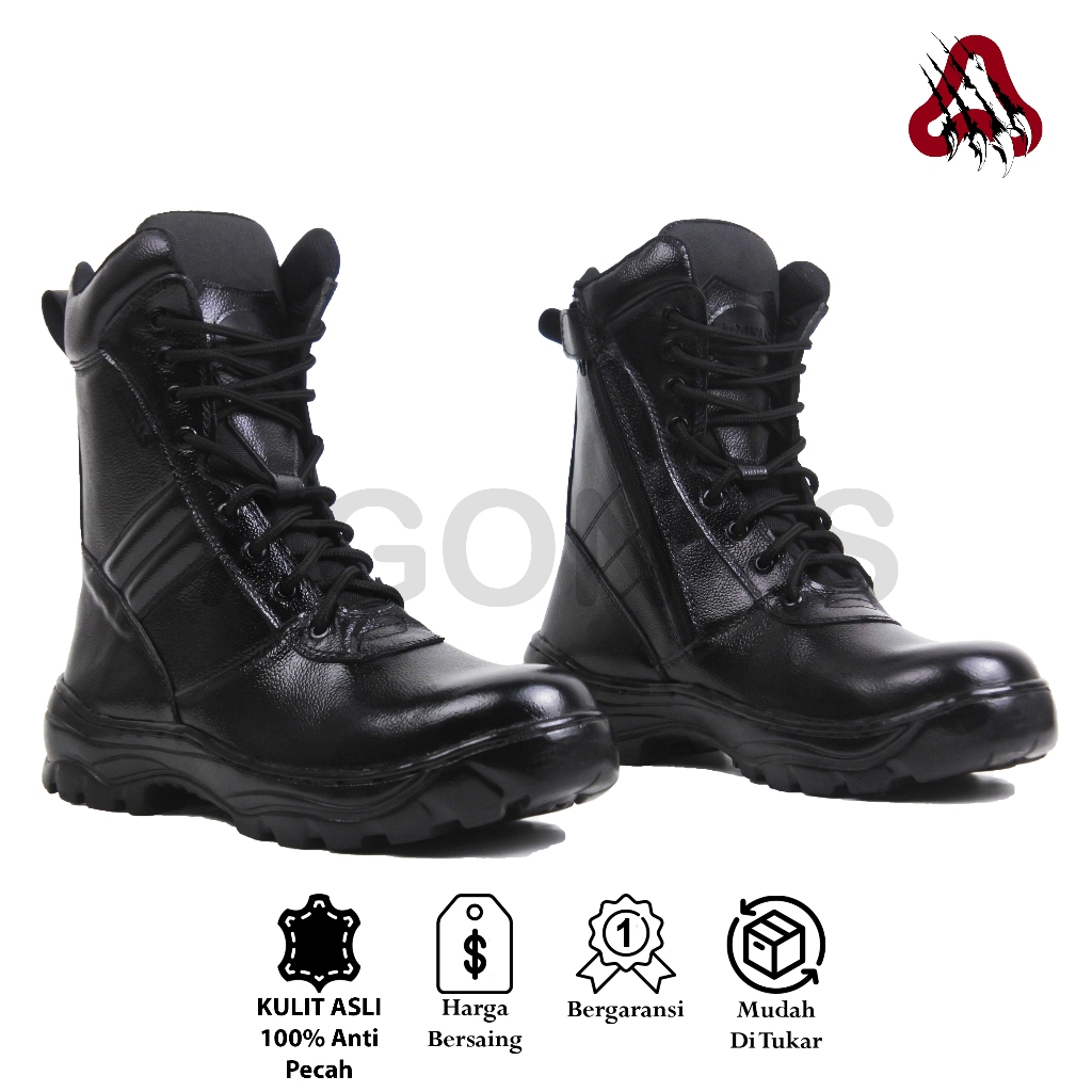 Agonas Sepatu PDL Kulit Jatah Lama Kulit Jeruk Anti Pecah