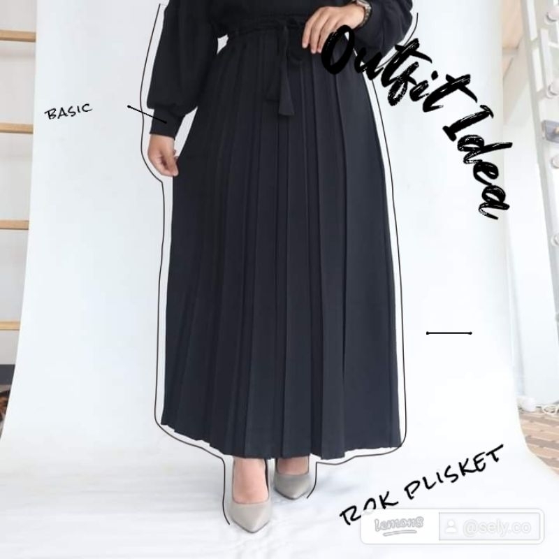 ROK KERJA ROK PLISKET LIPATAN BESAR BAHAN SEMI WOLL TEBAL