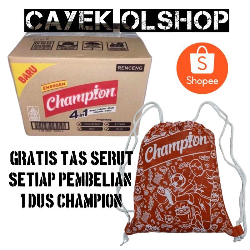 

Energen Susu Champion 1dus isi 120Sachet Gratis 1 Tas Serut