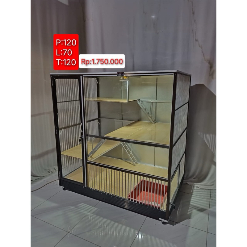 kandang kucing alumunium 1 Kamar besar