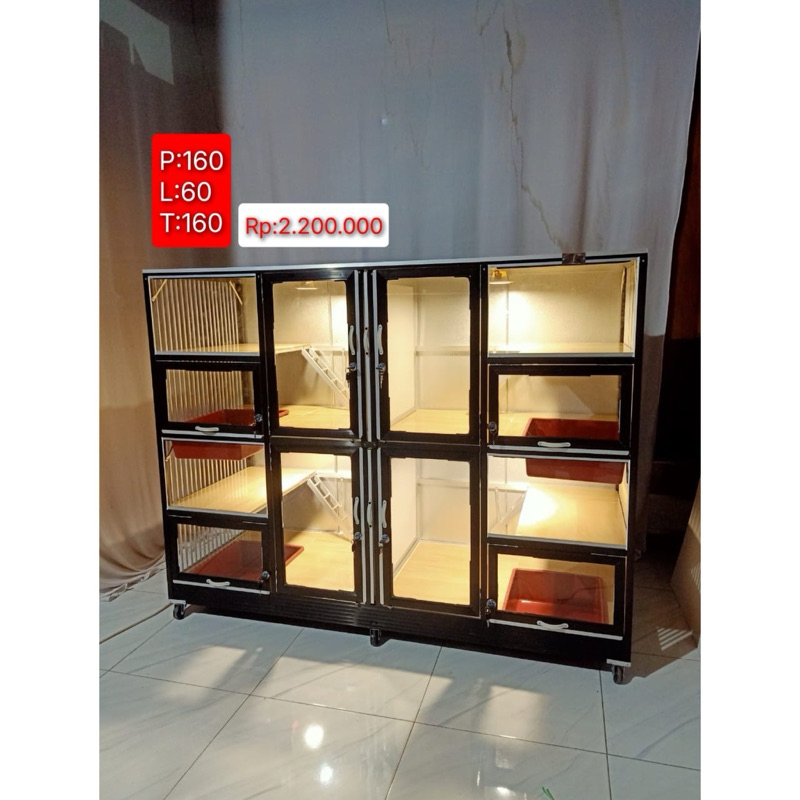 kandang kucing 4 kamar 4 pintu tingkat besar jumbo