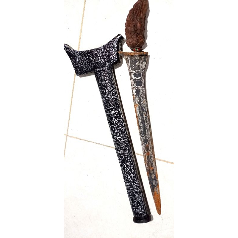 Keris pamor Pulo Tirta panjang bilah 37cm