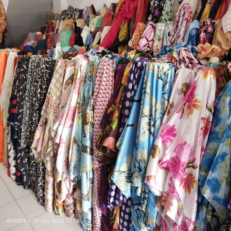 HARGA/0,5 M | SATIN MOTIF - SATIN MOTIF PREMIUM - SATIN MOTIF BUNGA - KAIN SATIN - BAHAN SATIN MOTIF