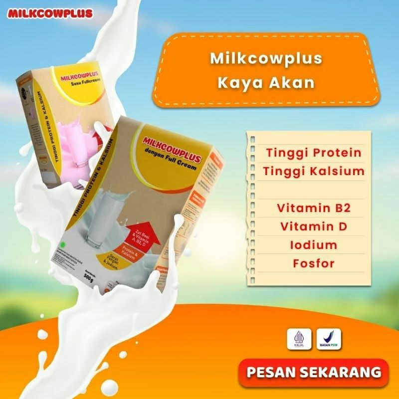 

MILKCOW PLUS / Milkcowples Susu Tinggi Protein & Kalsium | Milkcow Plus Susu Gemuk Anak | Isi 500 Gram