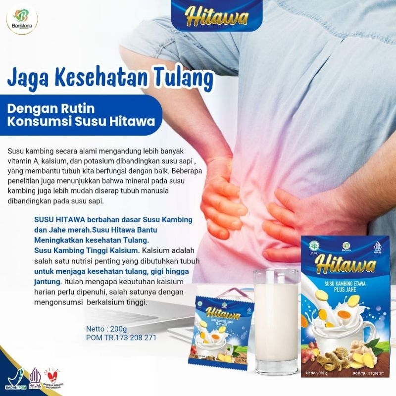 

Hitawa Susu Etawa Plus Jahe Merah untuk Tulang dan Sendi paket 3+1