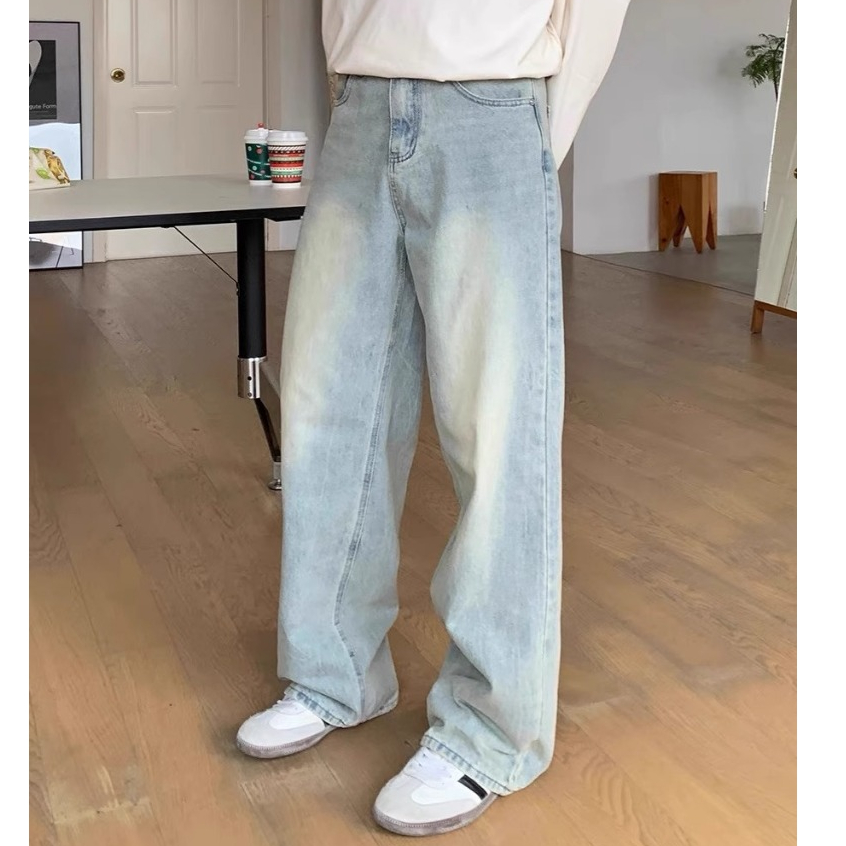 celana gombrong jeans pria panjang korean style baggy pants jens kulot jumbo cowok