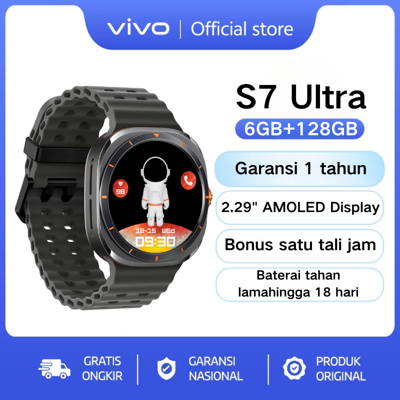 VIVO Smart Watch Layar AMOLED ｜ 1.62 -inch full -screen Bluetooth call ｜ JAM TANGAN PRIA ｜ IP68 TAN 