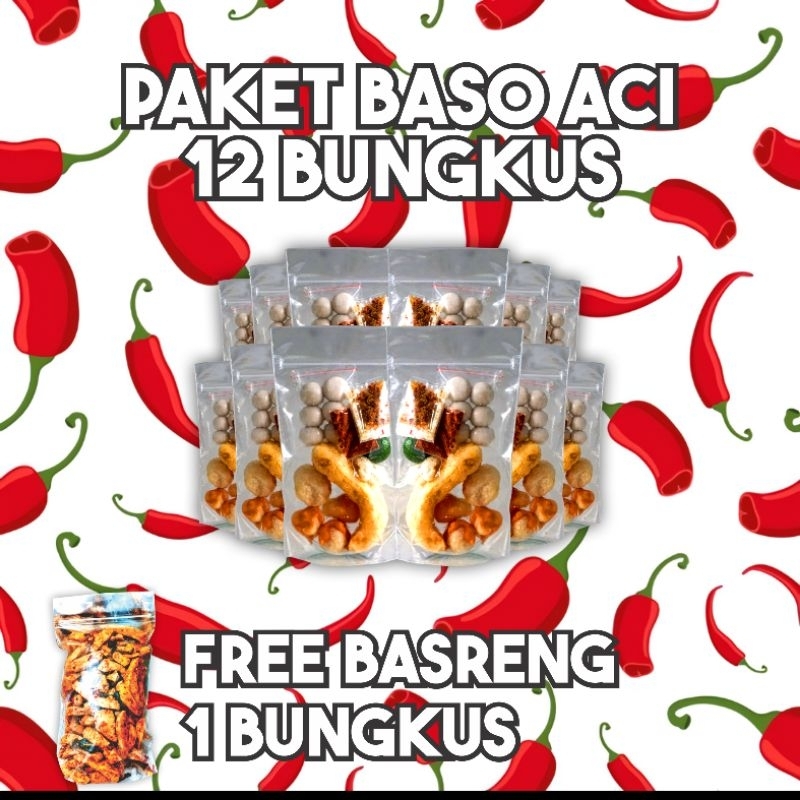 

BASO ACI INSTAN PAKET 12 PCS BONUS BASRENG / BAKSO ACI / BACI / BOCI / CEMILAN INSTAN
