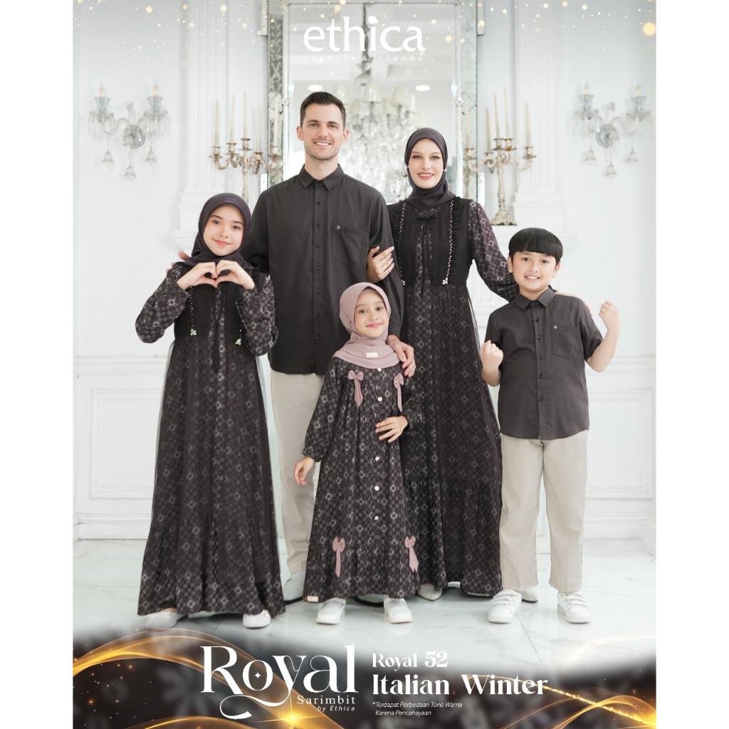 Sarimbit Keluarga 2025 Ethica Royal 52 Italian Winter Gamis Couple Keluarga