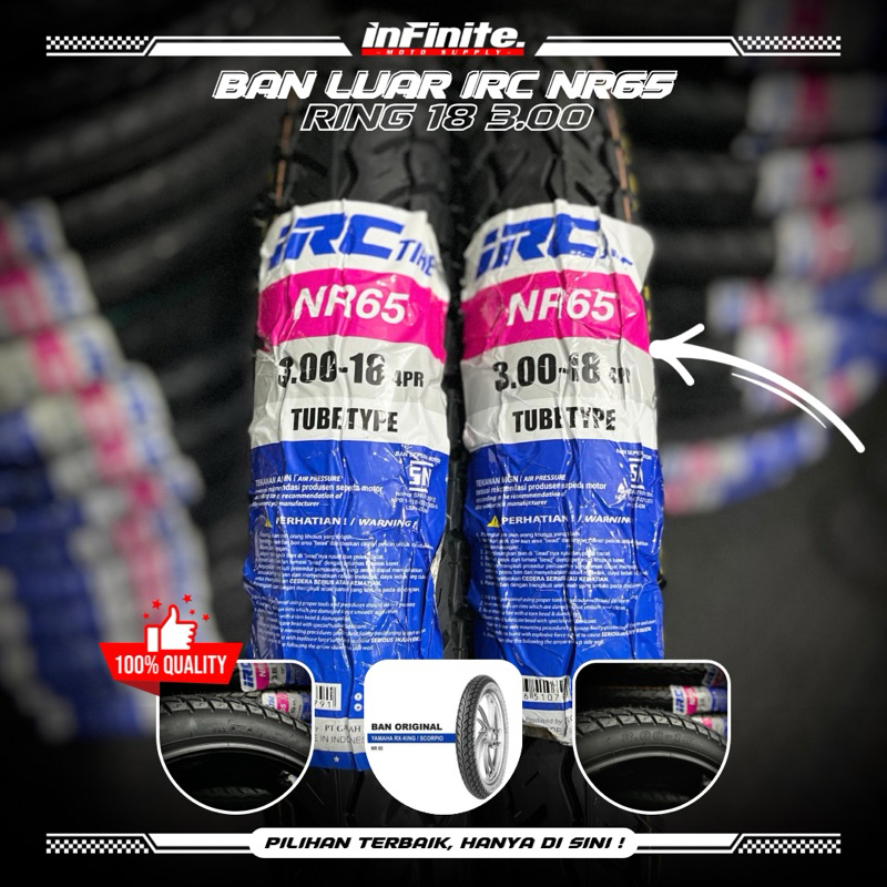 BAN LUAR IRC NR65 RING 18 300 RX KING / SCORPIO DLL ORIGINAL IRC